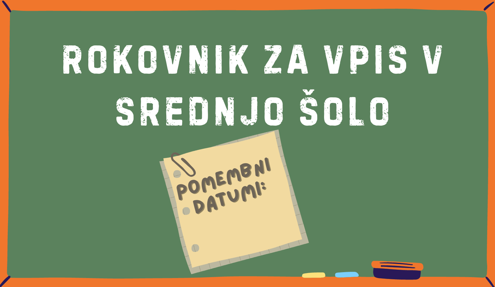 Napis: rokovnik za vpis v srednjo šolo